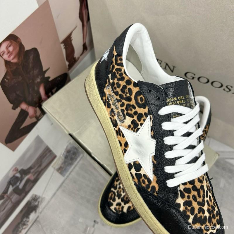 2024 Unisex GGDB Leopard Black White Leather Suede Low Top Sneakers MJ00260
