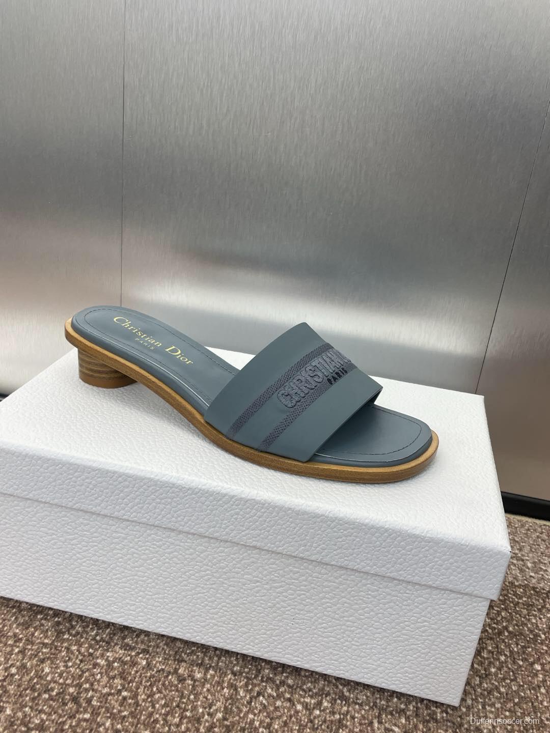 2025 Slippers Dior Gray Fabric Slippers