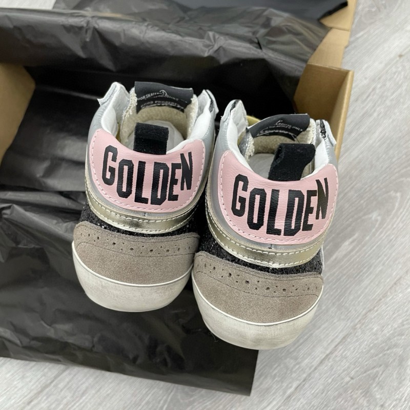 2024 Unisex GGDB pink black silver glitter suede leather high top sneakers MJ00300