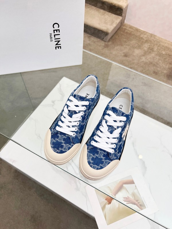 2025 Women Celine Blue Canvas Sneakers LY00210