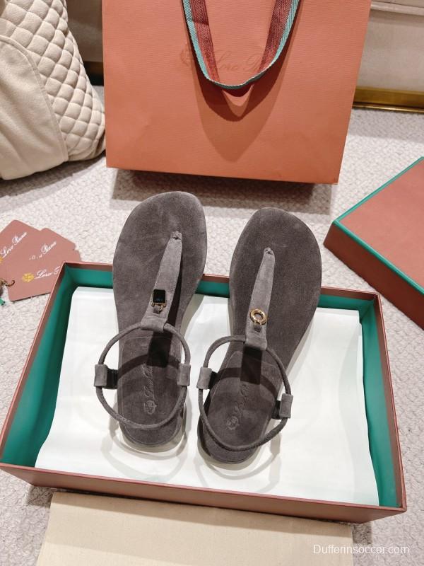 2025 Slippers LP Gray Suede Sandals LY00250