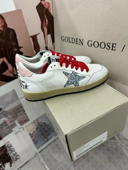 2024 Unisex GGDB White Pink Red Leather Suede Sneakers MJ00260