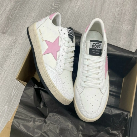 2024 Unisex GGDB White Pink Leather Sneakers MJ00260