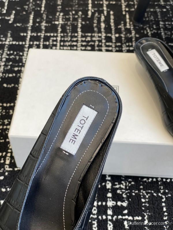 2025 Women Toteme Black Leather Mules