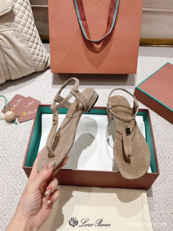 2025 LP Beige Suede Slippers LY00250