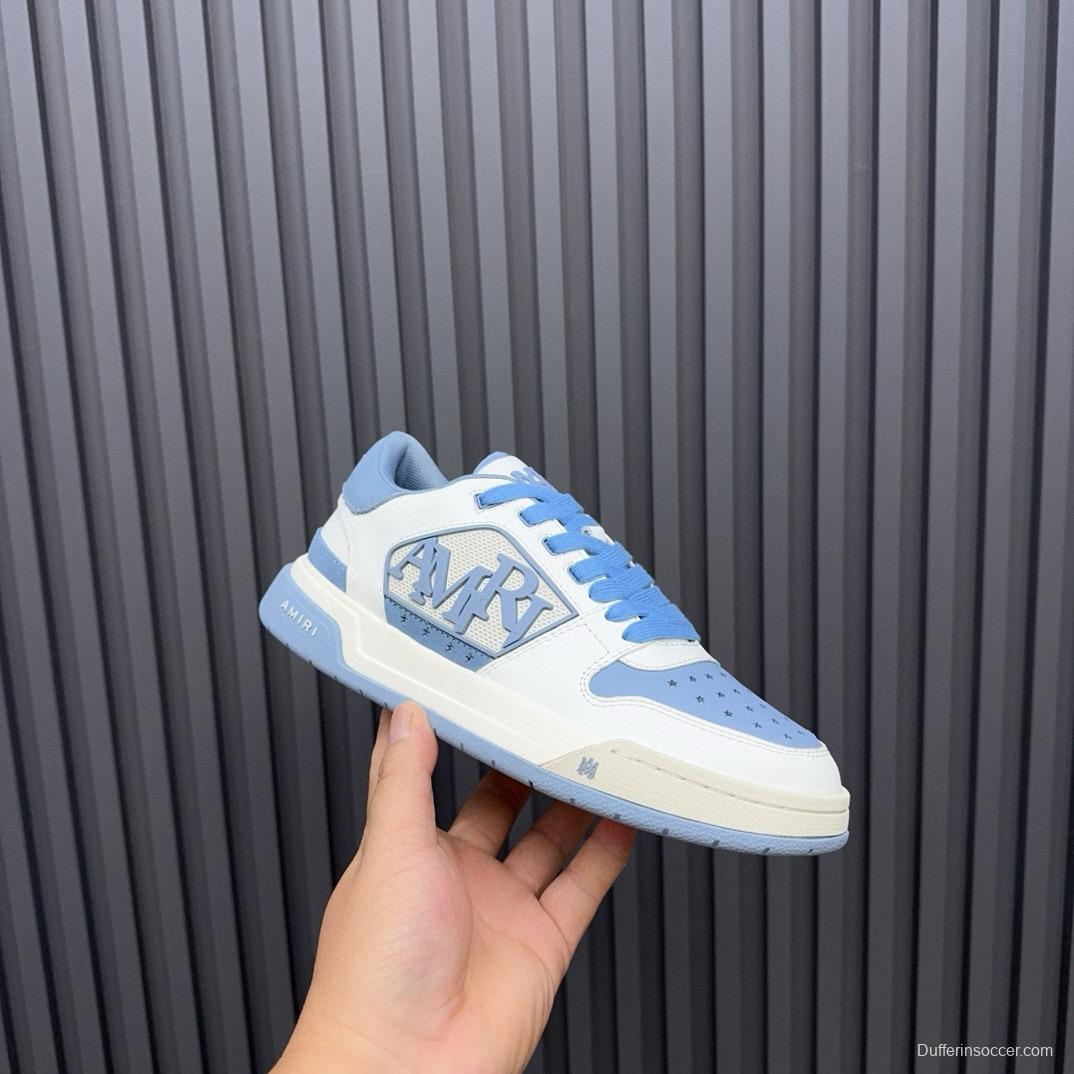 2024 Unisex Amiri Blue White Leather Sneakers MJ00360