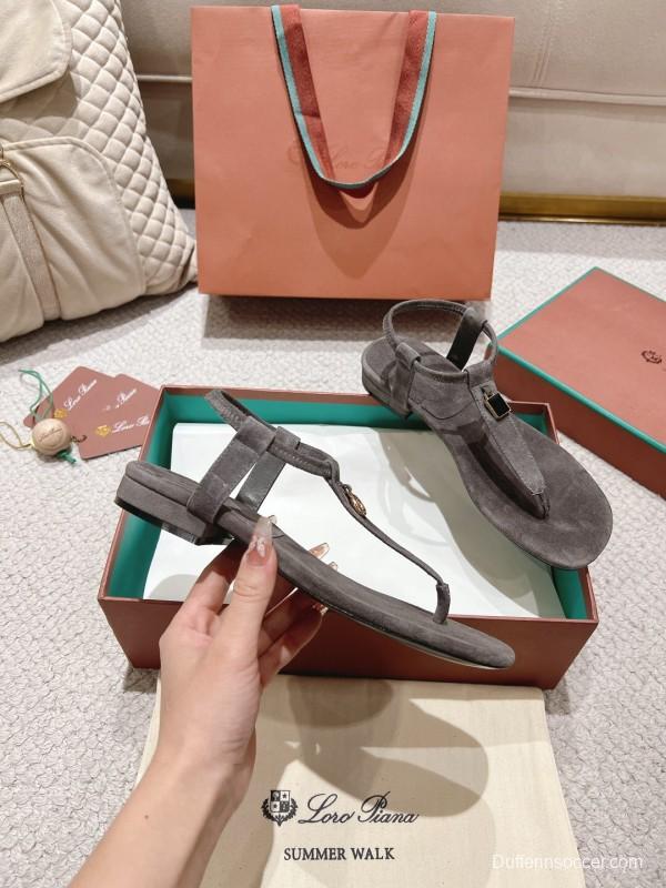 2025 Slippers LP Gray Suede Sandals LY00250