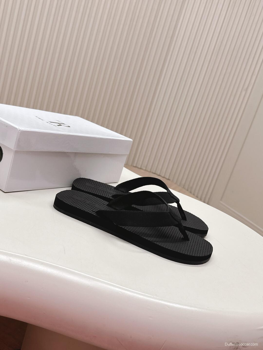 2025 The Row Black Rubber Slippers