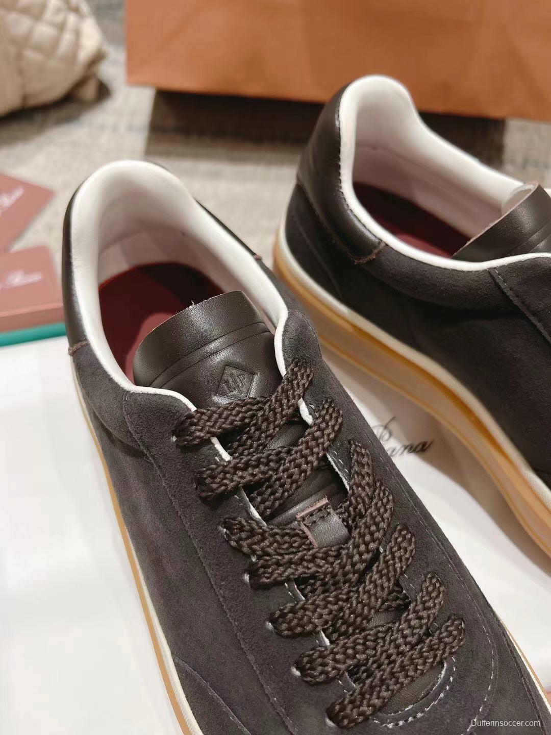 2025 Unisex Le Parmentier Black Suede Leather Sneakers Top Version LY00320(F)/LY00330(M)