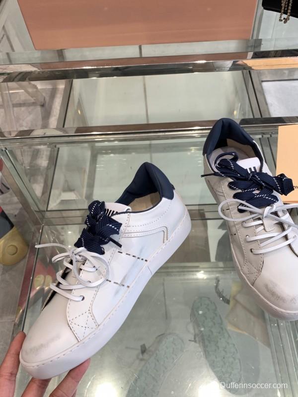 2025 Women Miu Miu White Leather Sneakers LY00290