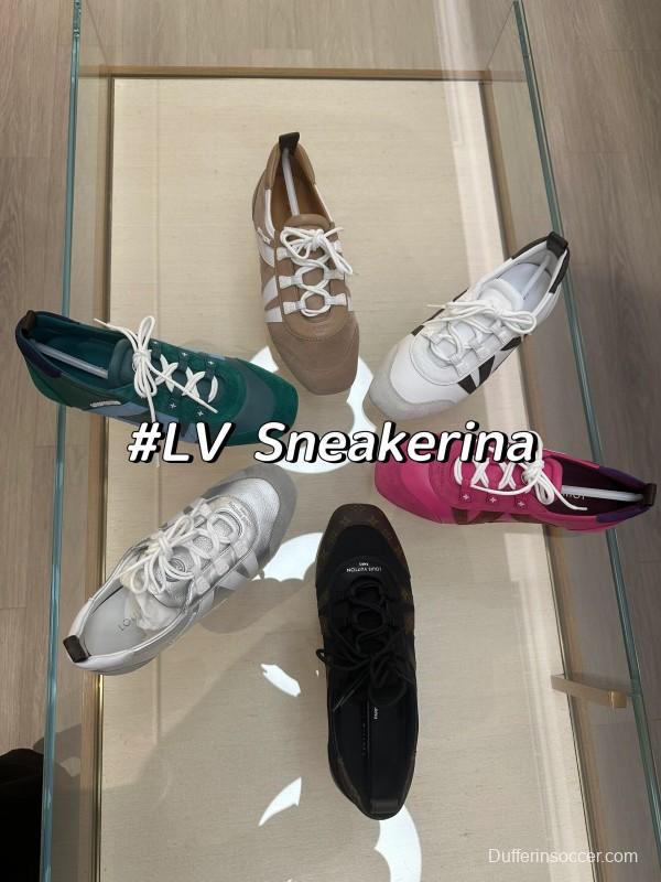 2025 Men Louis Vuitton Green Blue Suede Leather Sneakers