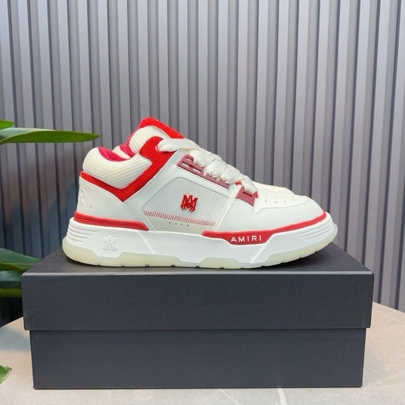 2024 Unisex Amiri White Red Leather Sneakers MJ00360