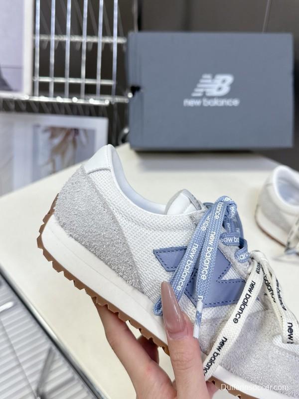 2025 Unisex New Balance Grey White Mesh Suede Running Sneakers