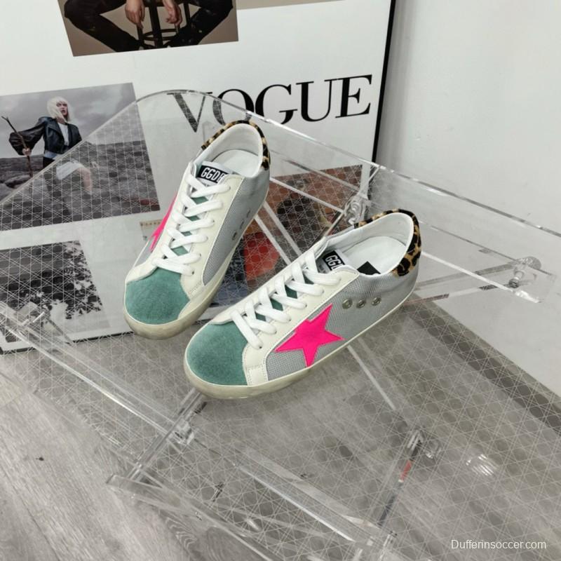 2025 Women GGDB Grey White Pink Suede Canvas Sneaker