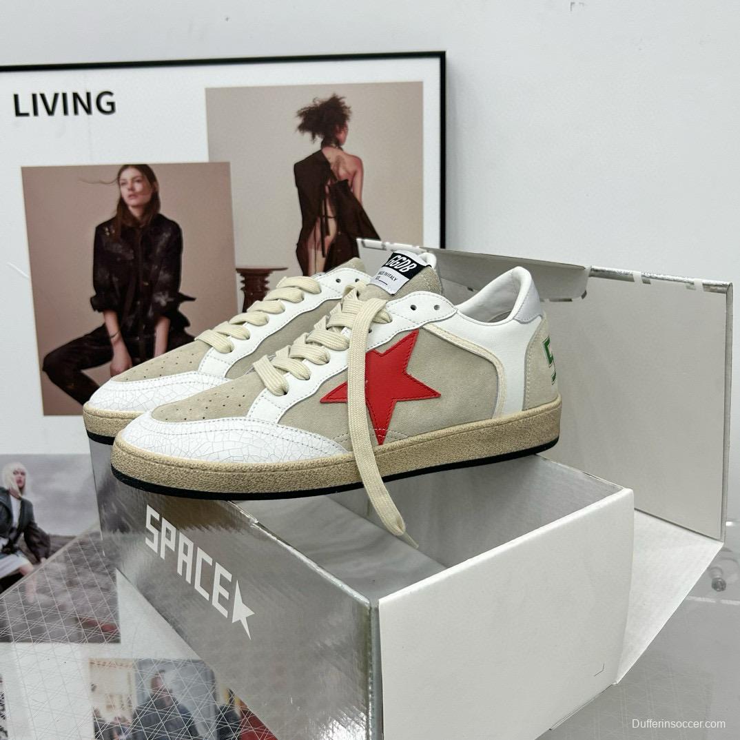 2024 Unisex GGDB White Beige Red Suede Leather Low-Top Sneakers MJ00260