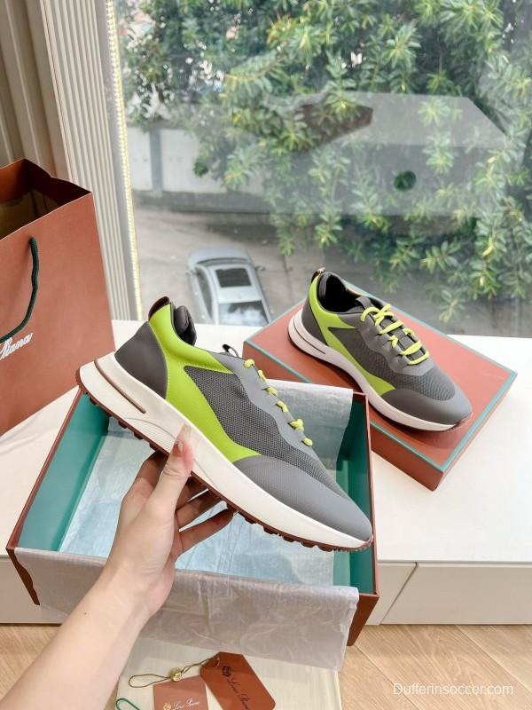2024 Unisex Le Parmentier Grey Green Knit Sneakers