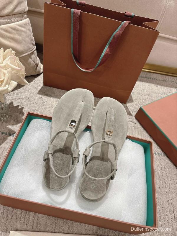 2025 Women LP Beige Suede Sandals LY00250