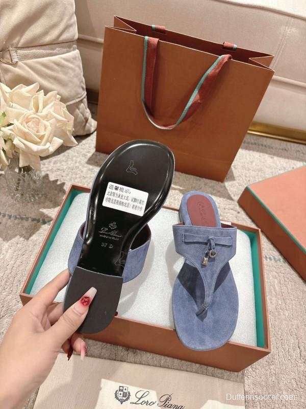 2025 Women LP Blue Suede Slippers LY00350