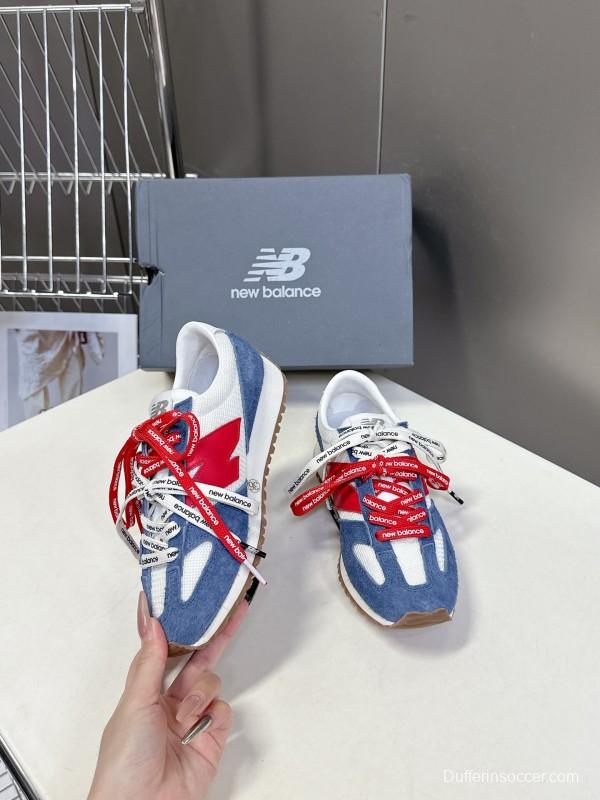2025 Women New Balance Blue White Suede Mesh Retro Running Shoes