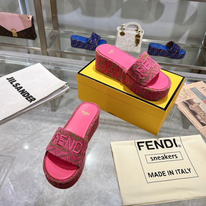 2025 Fendi Pink Canvas Slippers MJ00230