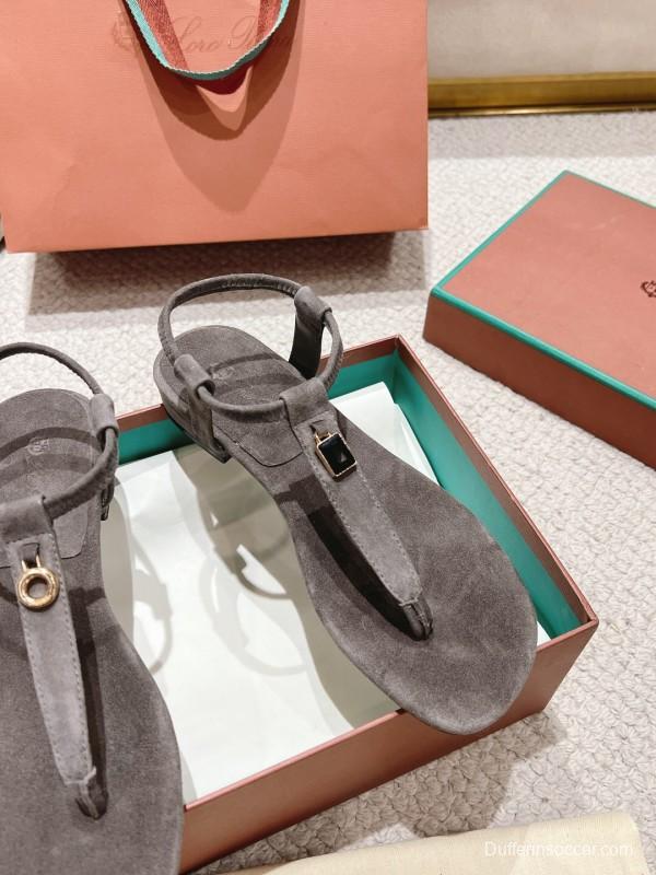 2025 Slippers LP Gray Suede Sandals LY00250
