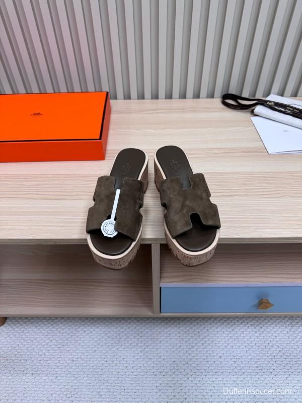 2025 Slippers Hermès Brown Suede Slippers