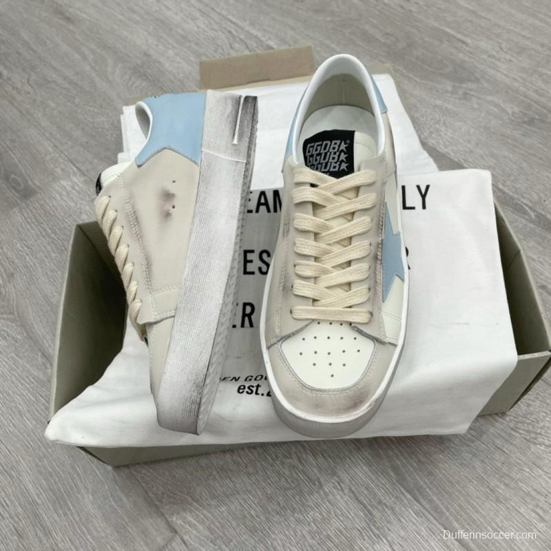 2024 Unisex GGDB White Light Blue Suede Leather Sneakers MJ00260
