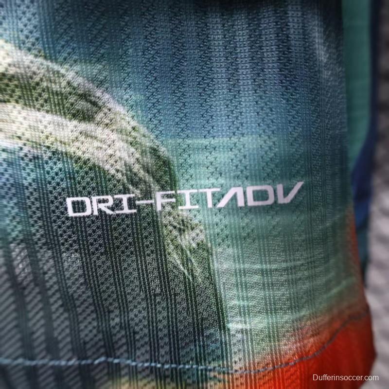 Player Version 2025 Brazil Light Blue with Jesus Christ Religious Artwork Jersey