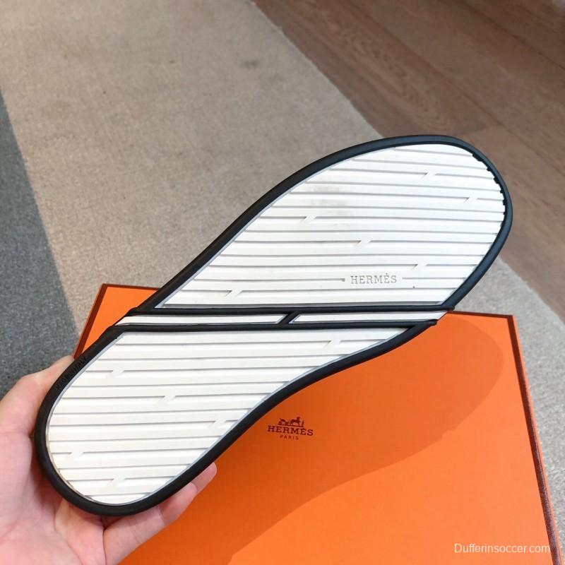 2025 Men Hermès Brown Leather Sneakers AS00380