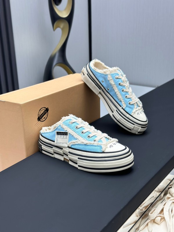 2025 Unisex XVESSEL Blue White Canvas Plimsolls Vulcanized AS00240