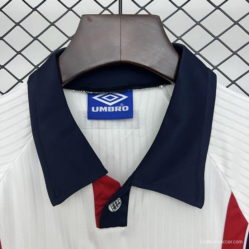 Retro 1998 Kids England Home Size 16-28 Jersey