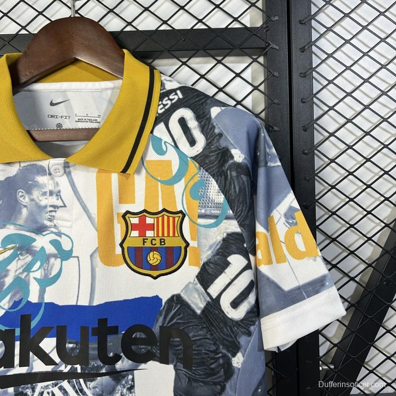 25/26 FC Barcelona White with Collage Art Jersey