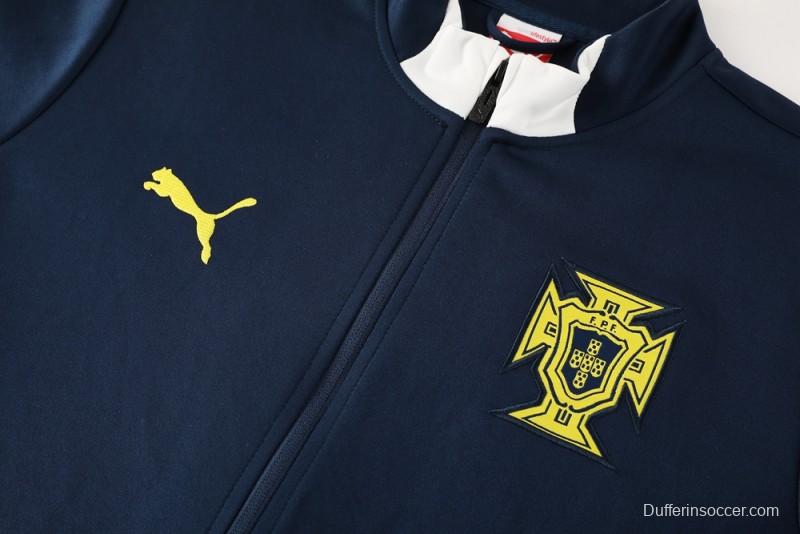 2025 Portugal Navy Full Zipper Jacket +Long Pants