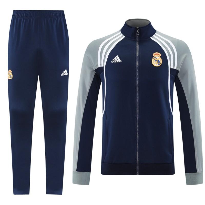 25/26 Real Madrid Navy/Grey Full Zipper Jacket +Long Pants