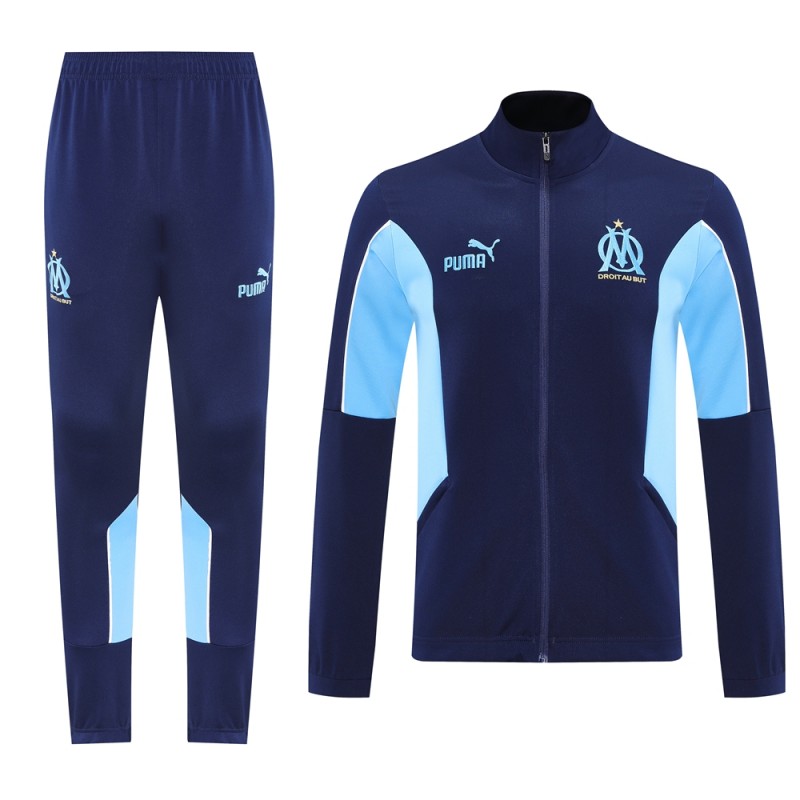 25/26 Olympique Marseille Blue/Navy Full Zipper Jacket +Long Pants