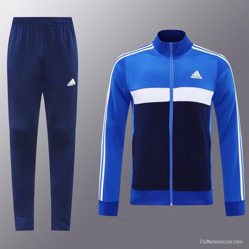 2025 Adidas Blue/Navy Full Zipper Jacket +Long Pants