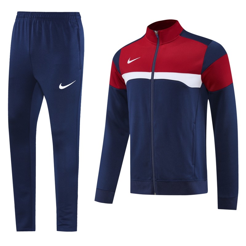 2025 Nike Red/Navy Full Hoodie Zipper Jacket +Long Pants