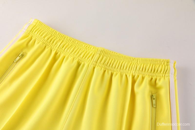 2025 Adidas Original Yellow Full Hoodie Zipper Jacket +Long Pants