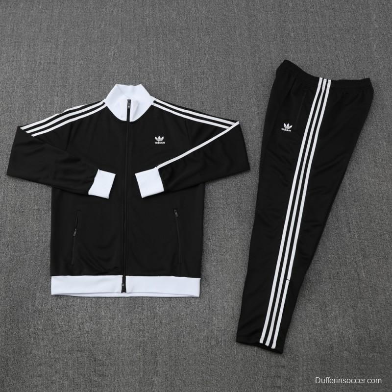 2025 Adidas Original Black Full Hoodie Zipper Jacket +Long Pants