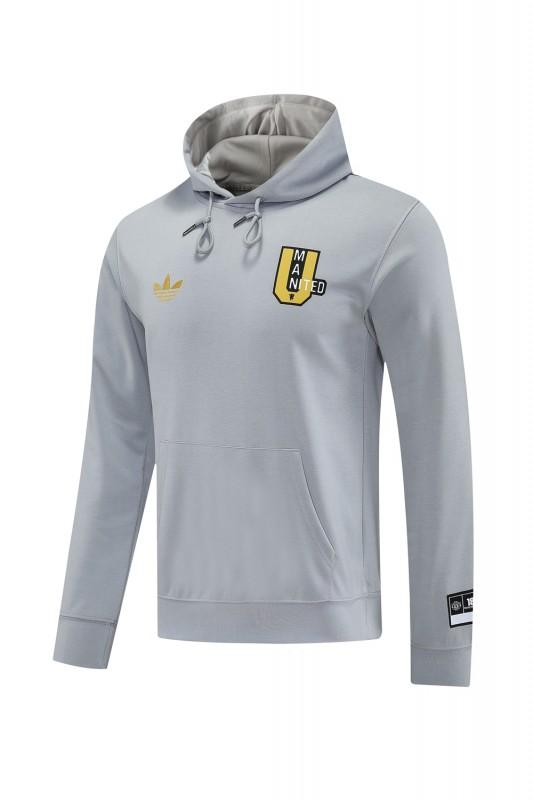 25/26 Manchester United Hooide Grey Full Zipper Jacket + Long Pants
