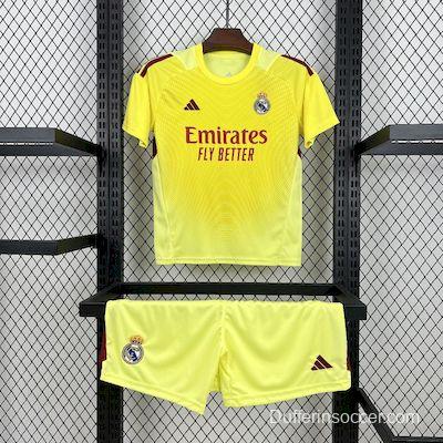 2025/26 Kids Real Madrid Yellow Goalkeeper Kit