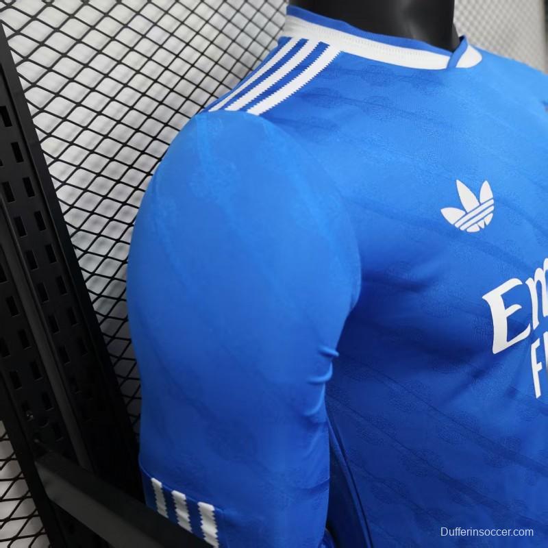 Player Version 25/26 Real Madrid Third Blue Long Sleeve Jersey