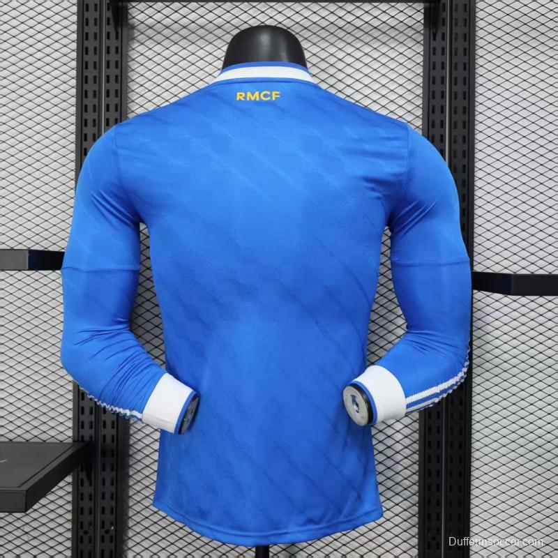 Player Version 25/26 Real Madrid Third Blue Long Sleeve Jersey