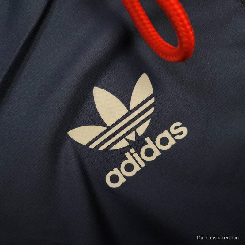 25/26 Arsenal Jacket Navy/Red Windbreaker