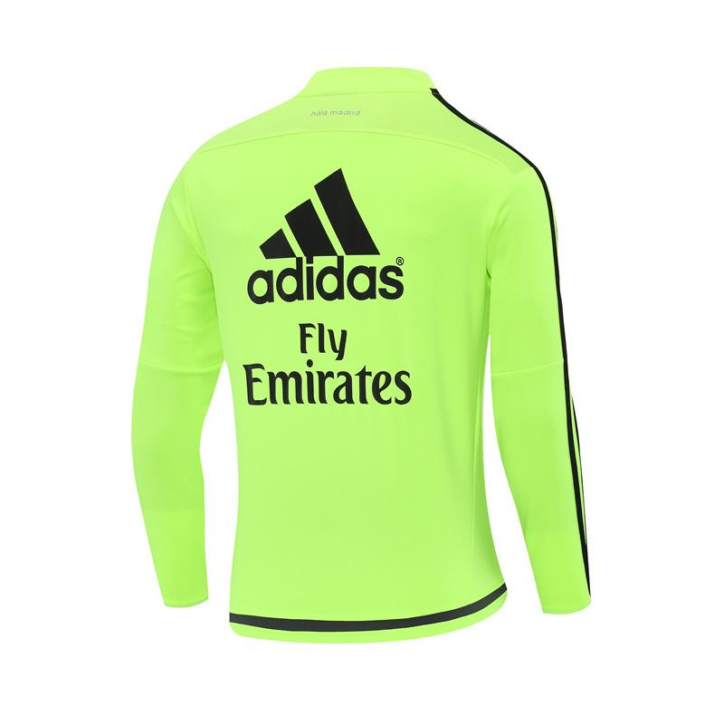 Retro 15/16 Real Madrid Fluorescent Green Half Zipper Jacket