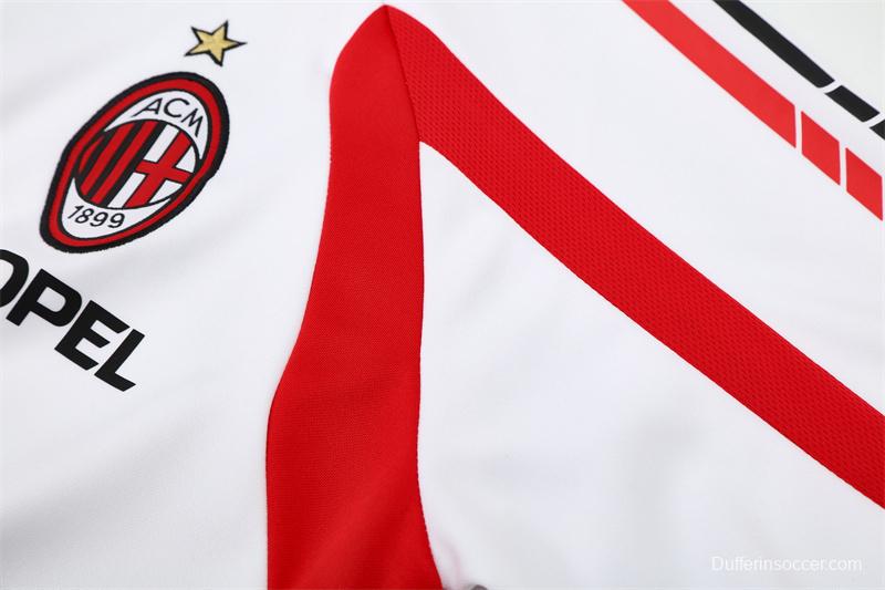 Retro 05/06 AC Milan White Half Zipper Jacket+Long Pants