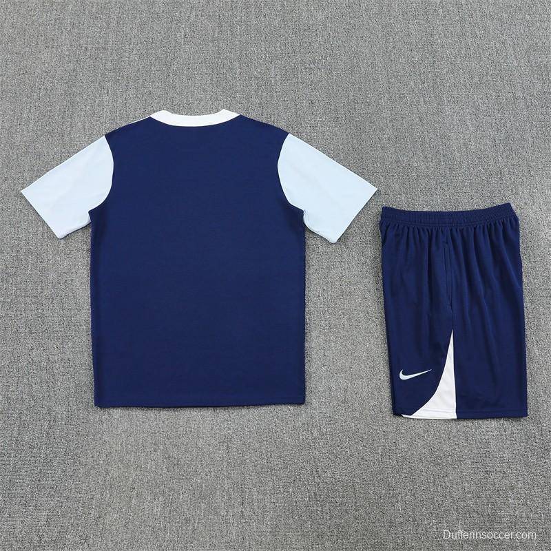 25/26 Tottenham Hotspur Royal Blue with XS Short Sleeve+Soccer Shorts
