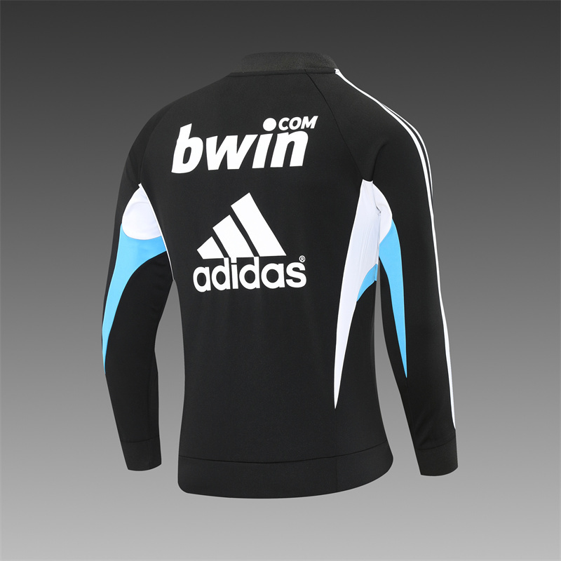 Retro 08/09 Real Madrid Black Half Zipper Jacket