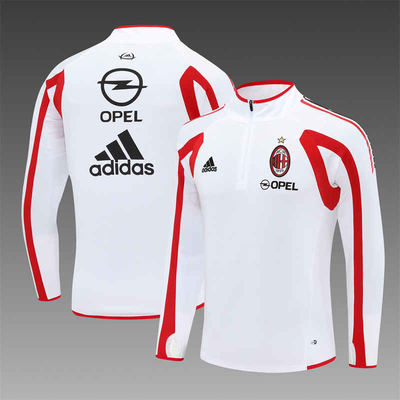 Retro 05/06 AC Milan White Half Zipper Jacket
