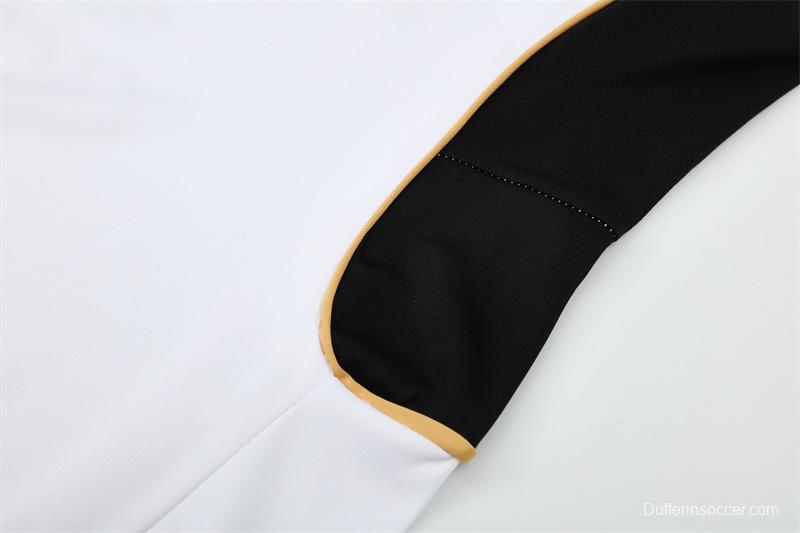 Retro 11/12 Real Madrid White Half Zipper Jacket